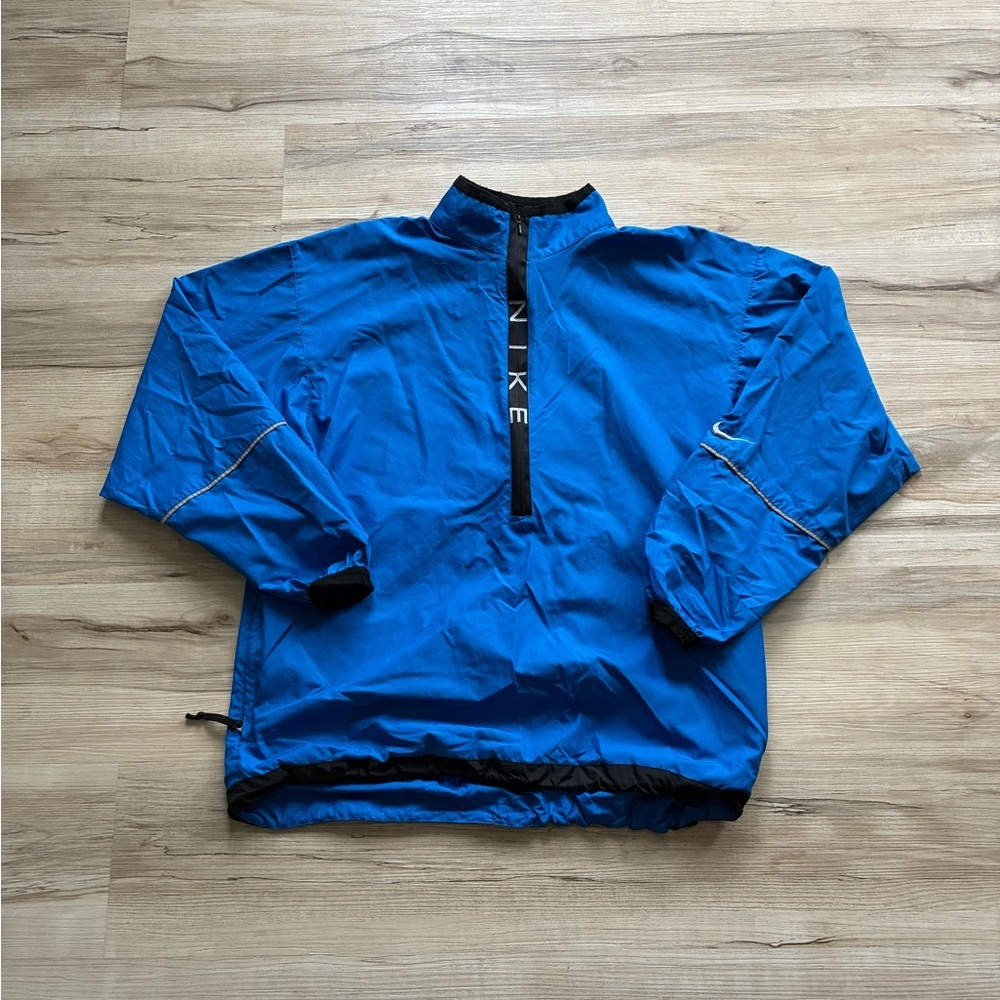 Vintage Nike Royal Blue Windbreaker Anorak with Black Trim Made in Philippines